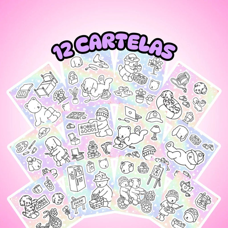 Adesivos para Colorir Bobbie Goods – Tema Cozy Comfy - Camcol
