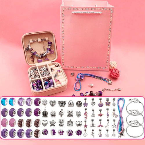 Pulseira de Berloques Infantil - Personalize sua Pulseira com 60 Peças - Minha loja